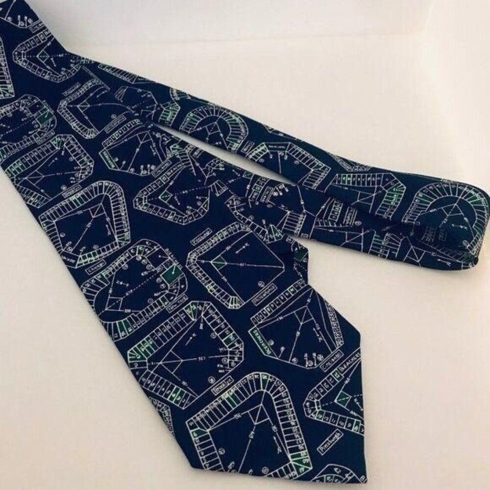 #1662 JOSH BACH VTG BASEBALL STADIUMS NECKTIE 56 in X 4 in